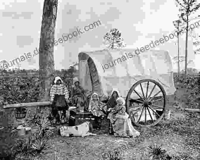 A Faded Black And White Photograph Of A Group Of Pioneers In A Covered Wagon My Ancestors Wildest Dreams Ferne Arfin