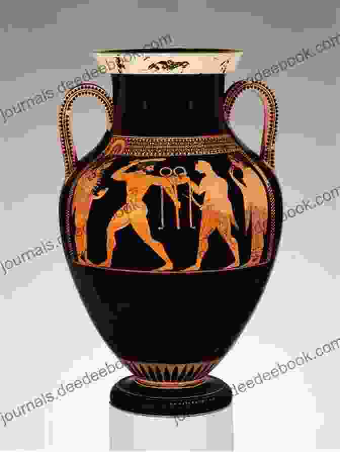 A Greek Vase Depicting Scenes From Greek Mythology. Stories Of Old Greece And Rome