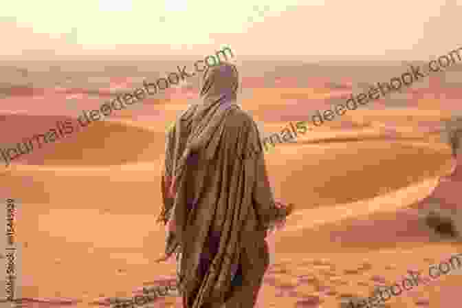 A Lone Figure, Dressed In Traditional Arab Garb, Stands Amidst The Vast Expanse Of The Sahara Desert, A Solitary Sailboat In Tow. Further Adventures Of The Desert Sailor 1950 1951