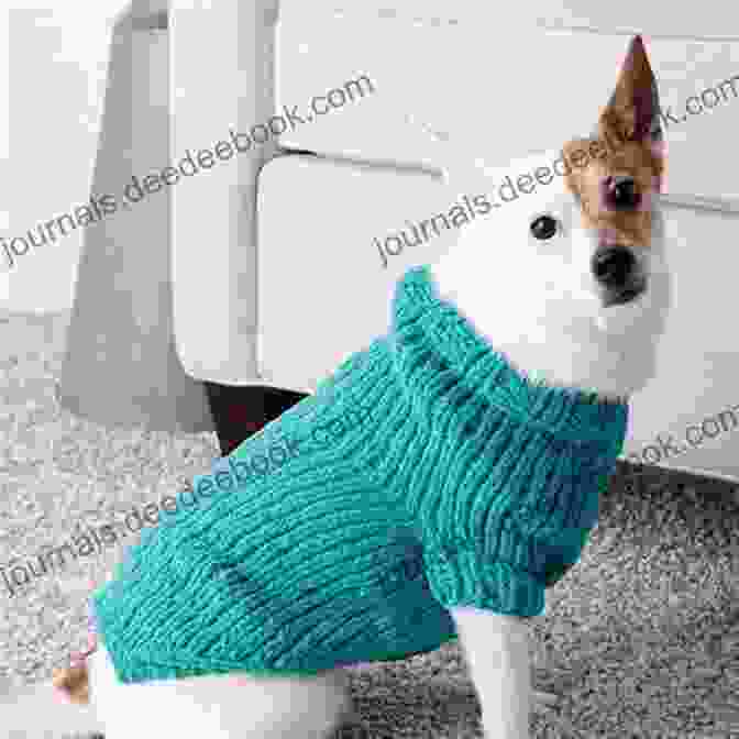 A Paw Print Dog Sweater With A Series Of Knit And Purl Stitches, And A Ribbed Hem And Cuffs Dogs In Jumpers: 15 Practical Knitting Projects