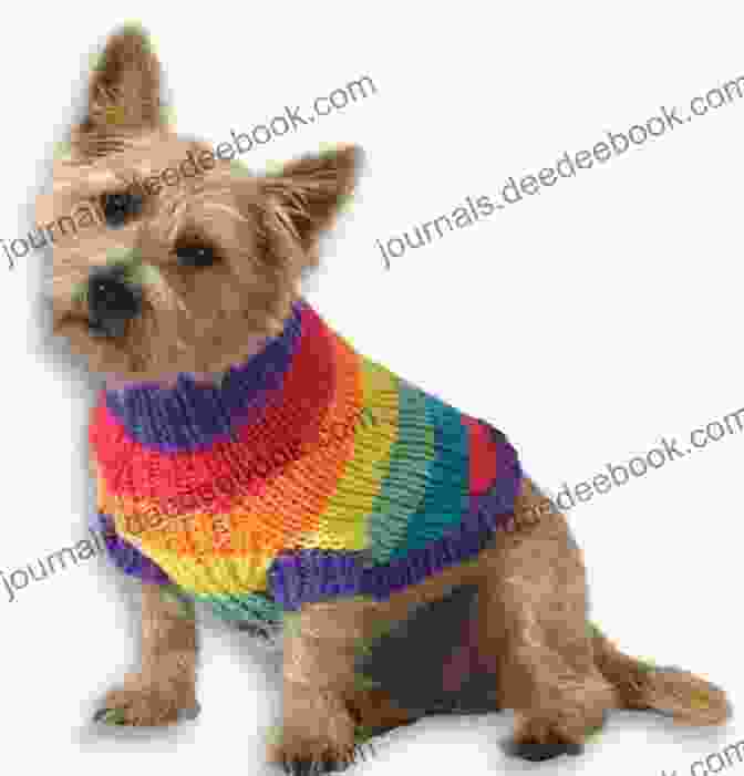 A Rainbow Dog Sweater With A Series Of Knit And Purl Stitches, And A Ribbed Hem And Cuffs Dogs In Jumpers: 15 Practical Knitting Projects