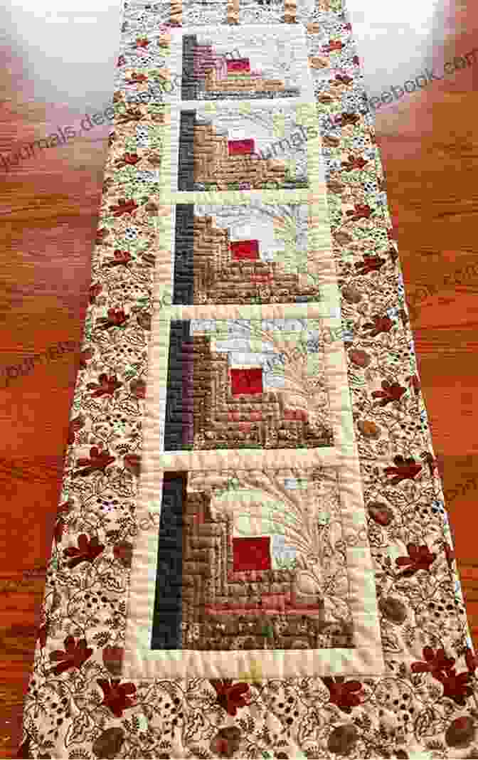 A Rustic Log Cabin Table Runner With Pieced Log Cabin Blocks In Warm Colors Traditions From Elm Creek Quilts: 13 Quilts Projects To Piece And Applique