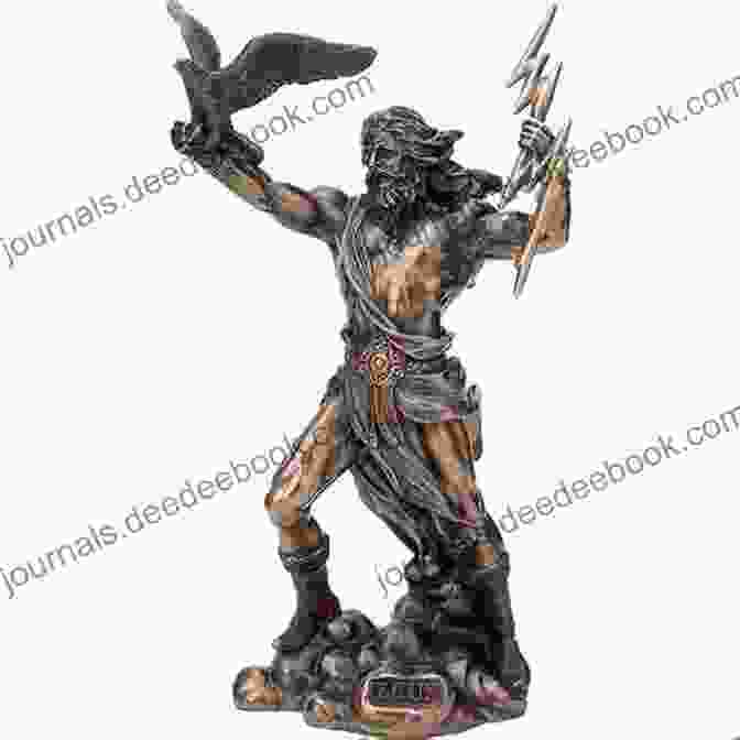 Zeus, The King Of The Gods, Holding A Thunderbolt And Eagle. Stories Of Old Greece And Rome