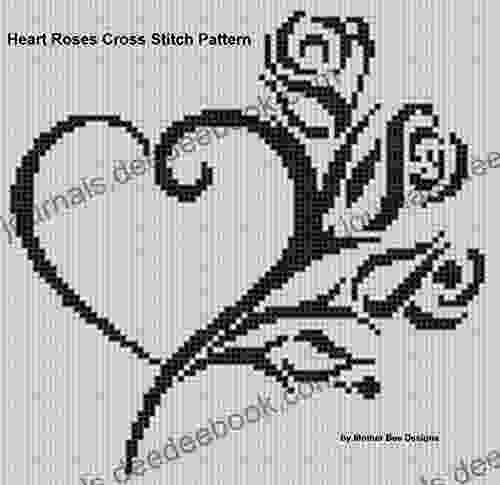 Heart Roses Cross Stitch Pattern